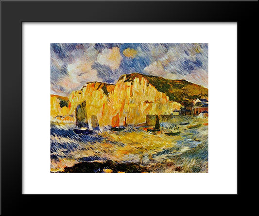 Cliffs 20x24 Black Modern Wood Framed Art Print Poster by Renoir, Pierre Auguste