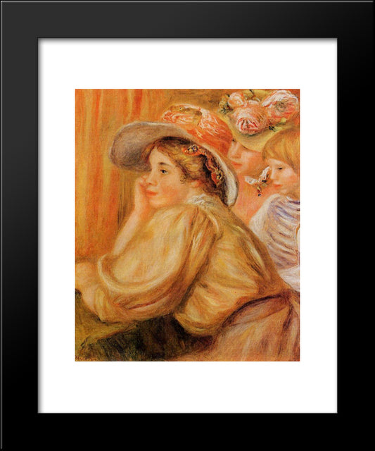 Coco And Two Servants 20x24 Black Modern Wood Framed Art Print Poster by Renoir, Pierre Auguste