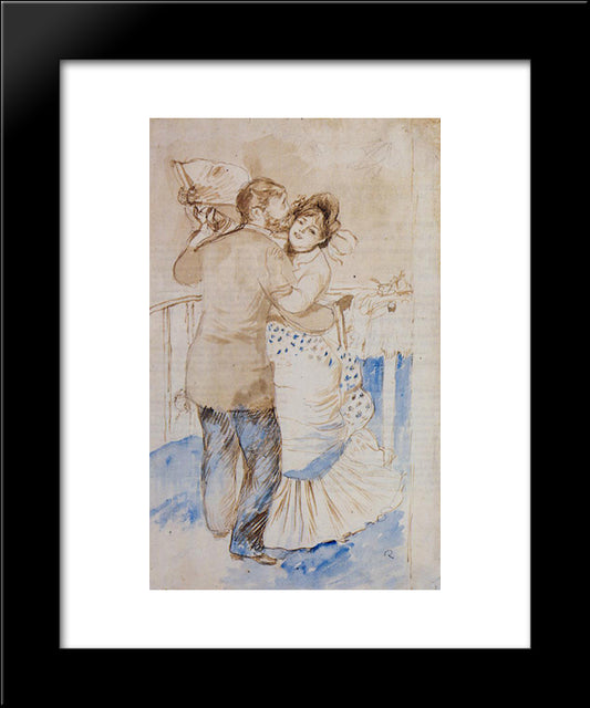 Country Dance (Study) 20x24 Black Modern Wood Framed Art Print Poster by Renoir, Pierre Auguste