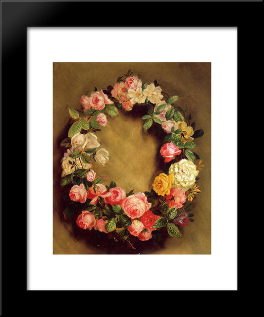 Crown Of Roses 20x24 Black Modern Wood Framed Art Print Poster by Renoir, Pierre Auguste