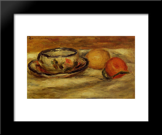 Cup, Lemon And Tomato 20x24 Black Modern Wood Framed Art Print Poster by Renoir, Pierre Auguste