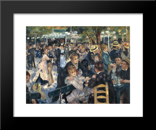 Dance At Moulin De La Galette 20x24 Black Modern Wood Framed Art Print Poster by Renoir, Pierre Auguste