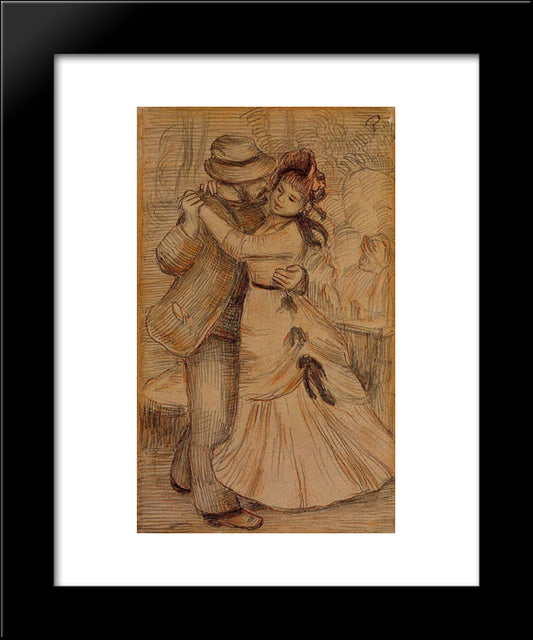 Dance In The Country 20x24 Black Modern Wood Framed Art Print Poster by Renoir, Pierre Auguste