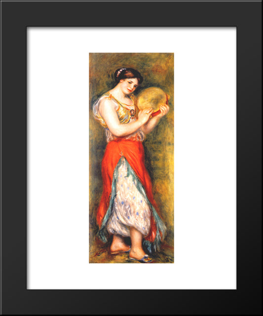 Dancer With Tambourne (Gabrielle Renard) 20x24 Black Modern Wood Framed Art Print Poster by Renoir, Pierre Auguste
