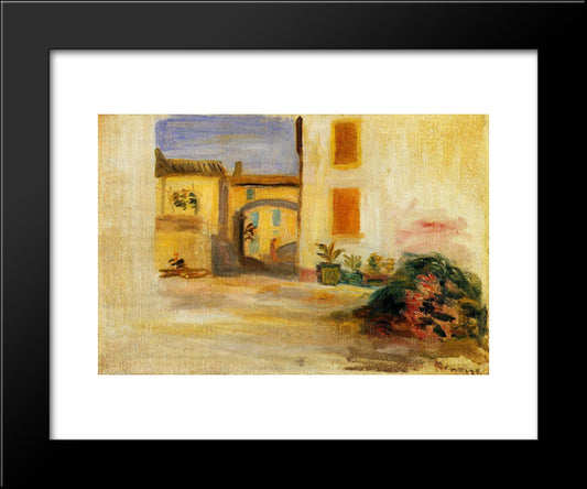 Farm Courtyard 20x24 Black Modern Wood Framed Art Print Poster by Renoir, Pierre Auguste