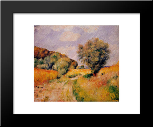 Fields Of Wheat 20x24 Black Modern Wood Framed Art Print Poster by Renoir, Pierre Auguste