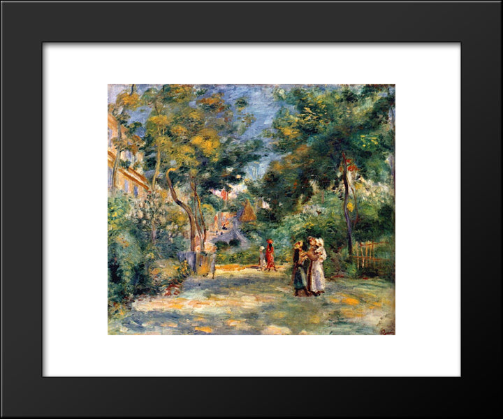 Figures In A Garden 20x24 Black Modern Wood Framed Art Print Poster by Renoir, Pierre Auguste