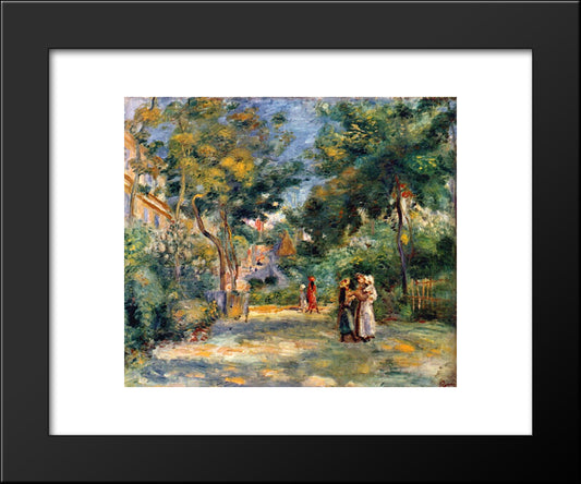 Figures In A Garden 20x24 Black Modern Wood Framed Art Print Poster by Renoir, Pierre Auguste