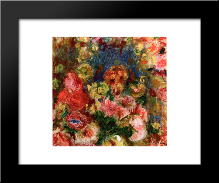 Flowers 20x24 Black Modern Wood Framed Art Print Poster by Renoir, Pierre Auguste