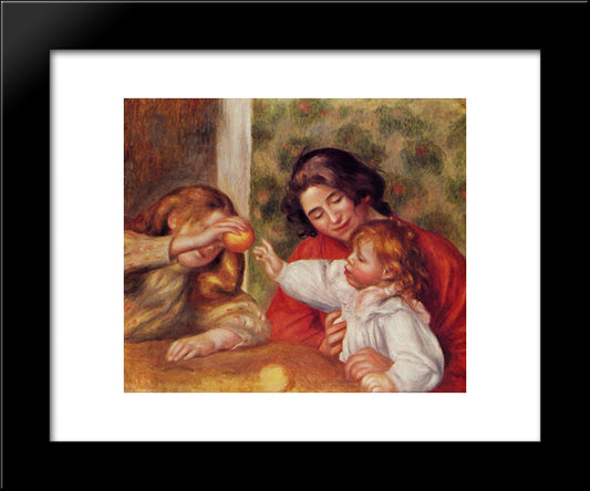 Gabrielle, Jean And A Little Girl 20x24 Black Modern Wood Framed Art Print Poster by Renoir, Pierre Auguste