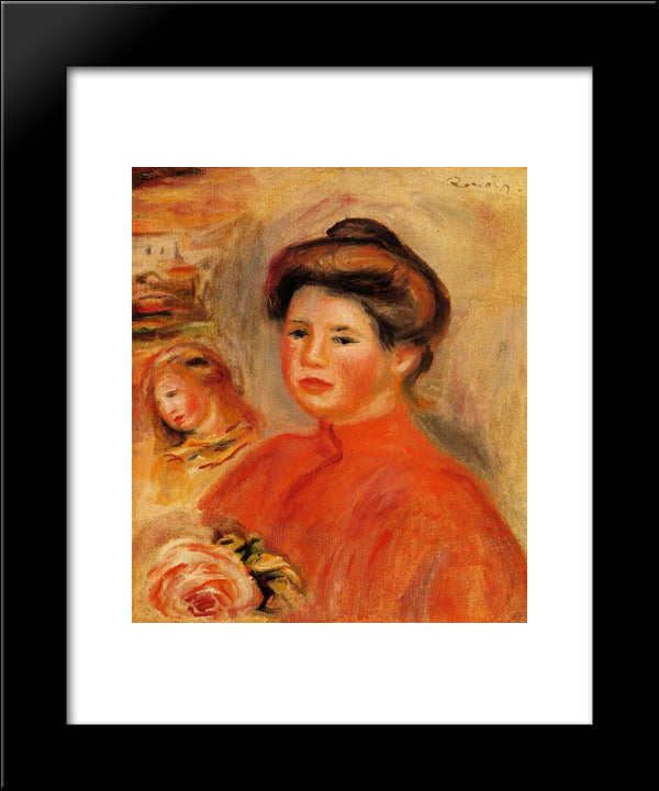 Gabrielle At Her Window 20x24 Black Modern Wood Framed Art Print Poster by Renoir, Pierre Auguste