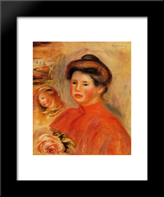 Gabrielle At Her Window 20x24 Black Modern Wood Framed Art Print Poster by Renoir, Pierre Auguste