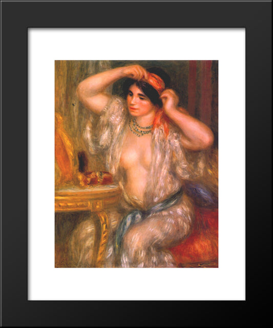 Gabrielle At The Mirror 20x24 Black Modern Wood Framed Art Print Poster by Renoir, Pierre Auguste