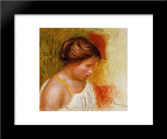Gabrielle In A Chemise 20x24 Black Modern Wood Framed Art Print Poster by Renoir, Pierre Auguste
