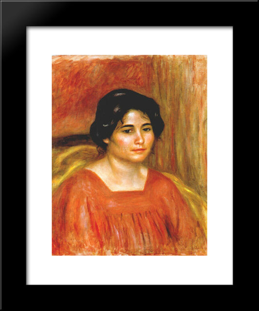 Gabrielle In A Red Blouse 20x24 Black Modern Wood Framed Art Print Poster by Renoir, Pierre Auguste