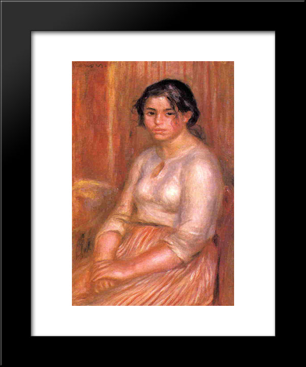 Gabrielle Seated 20x24 Black Modern Wood Framed Art Print Poster by Renoir, Pierre Auguste