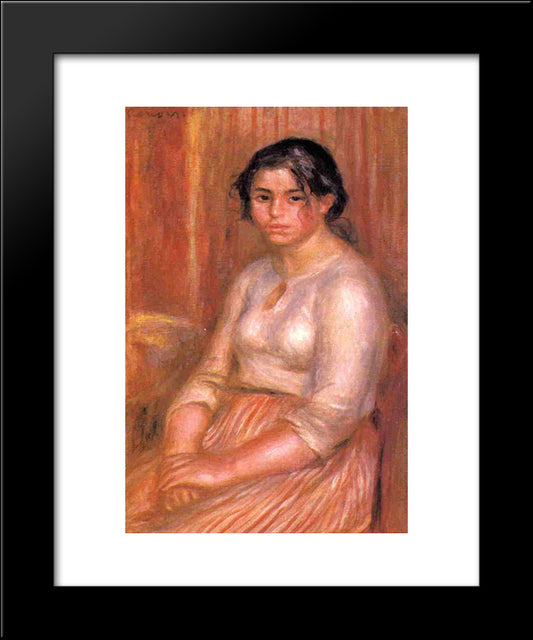 Gabrielle Seated 20x24 Black Modern Wood Framed Art Print Poster by Renoir, Pierre Auguste