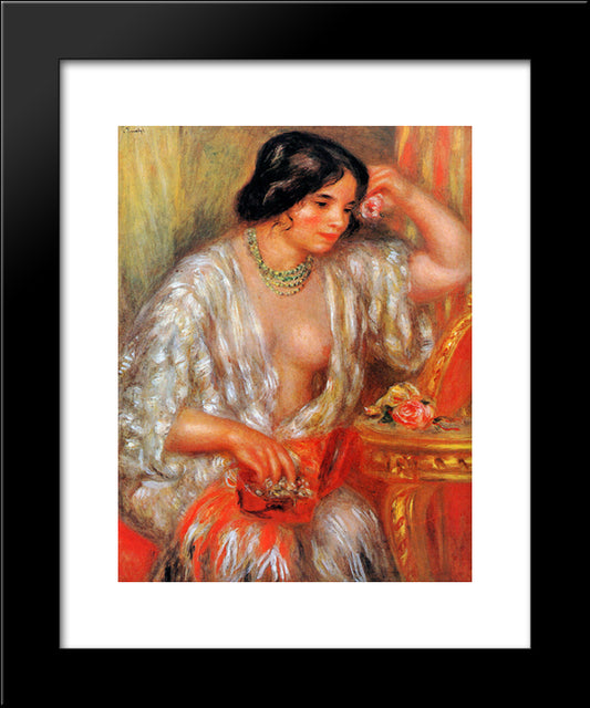 Gabrielle Sun 20x24 Black Modern Wood Framed Art Print Poster by Renoir, Pierre Auguste