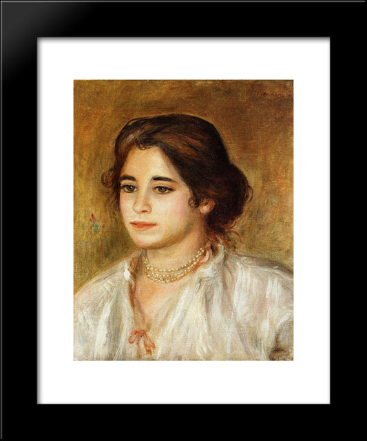 Gabrielle Wearing A Necklace 20x24 Black Modern Wood Framed Art Print Poster by Renoir, Pierre Auguste