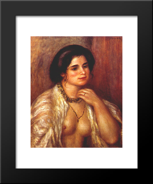 Gabrielle With Bare Breasts 20x24 Black Modern Wood Framed Art Print Poster by Renoir, Pierre Auguste