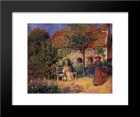 Garden Scene In Brittany 20x24 Black Modern Wood Framed Art Print Poster by Renoir, Pierre Auguste