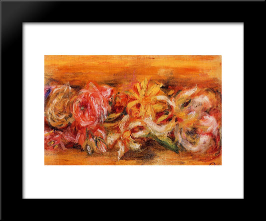 Garland Of Flowers 20x24 Black Modern Wood Framed Art Print Poster by Renoir, Pierre Auguste