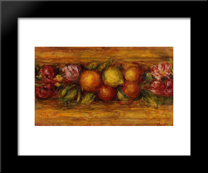 Garland Of Fruit And Flowers 20x24 Black Modern Wood Framed Art Print Poster by Renoir, Pierre Auguste
