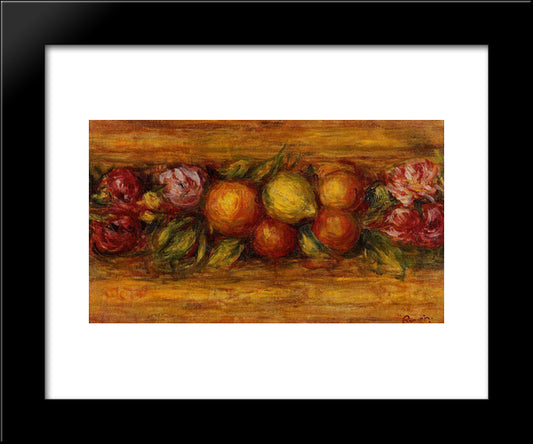 Garland Of Fruit And Flowers 20x24 Black Modern Wood Framed Art Print Poster by Renoir, Pierre Auguste