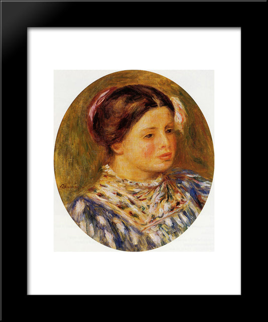 Girl In Blue 20x24 Black Modern Wood Framed Art Print Poster by Renoir, Pierre Auguste
