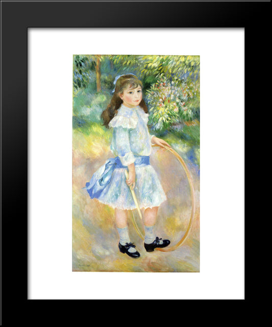 Girl With A Hoop 20x24 Black Modern Wood Framed Art Print Poster by Renoir, Pierre Auguste