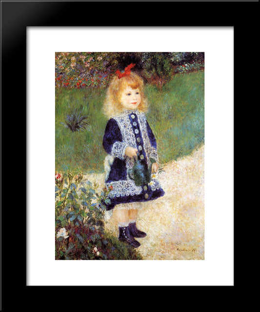 Girl With A Watering Can 20x24 Black Modern Wood Framed Art Print Poster by Renoir, Pierre Auguste