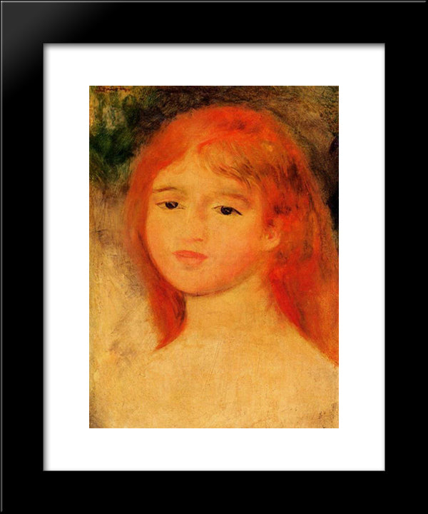 Girl With Auburn Hair 20x24 Black Modern Wood Framed Art Print Poster by Renoir, Pierre Auguste