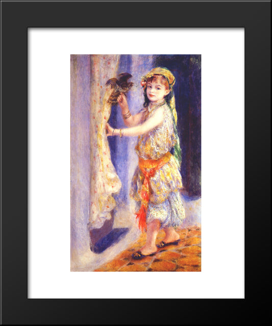 Girl With Falcon 20x24 Black Modern Wood Framed Art Print Poster by Renoir, Pierre Auguste