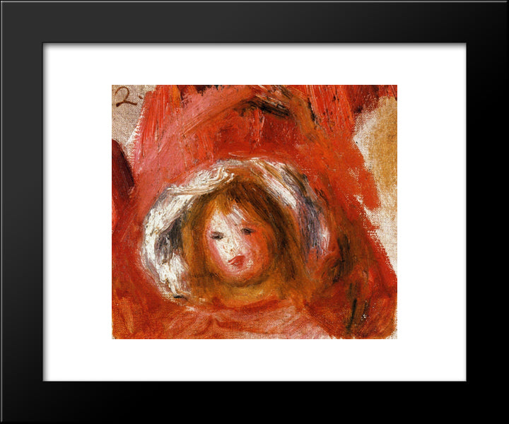 Girl With Hat 20x24 Black Modern Wood Framed Art Print Poster by Renoir, Pierre Auguste