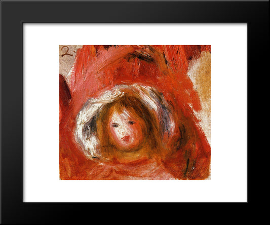 Girl With Hat 20x24 Black Modern Wood Framed Art Print Poster by Renoir, Pierre Auguste