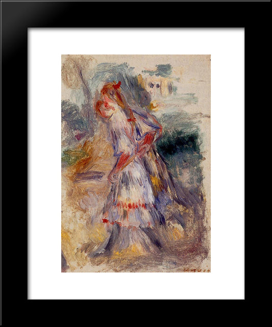 Girls 20x24 Black Modern Wood Framed Art Print Poster by Renoir, Pierre Auguste