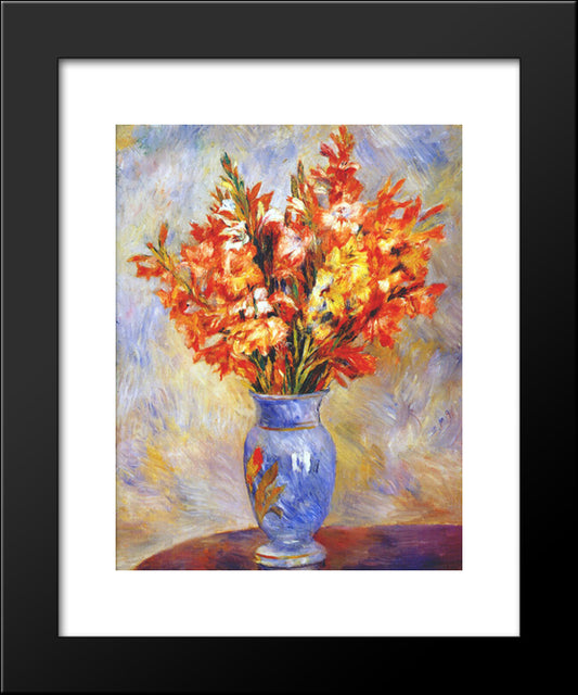 Gladioli 20x24 Black Modern Wood Framed Art Print Poster by Renoir, Pierre Auguste
