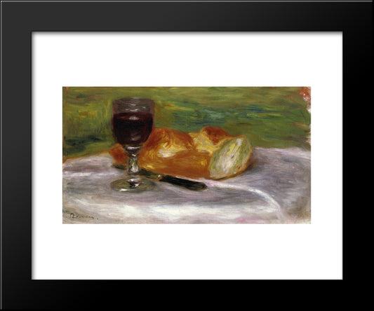 Glass Of Wine 20x24 Black Modern Wood Framed Art Print Poster by Renoir, Pierre Auguste