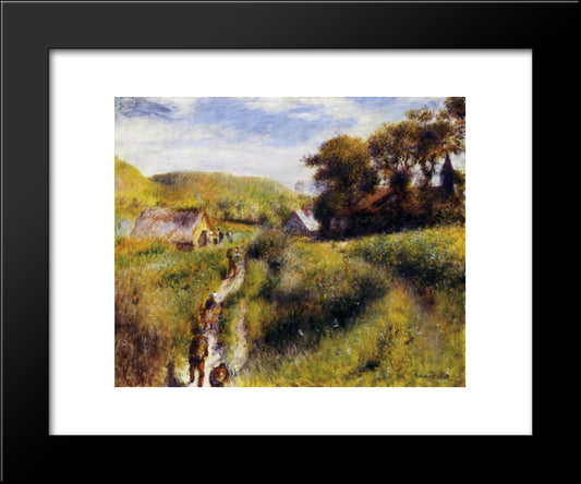 Grape Harvesters 20x24 Black Modern Wood Framed Art Print Poster by Renoir, Pierre Auguste