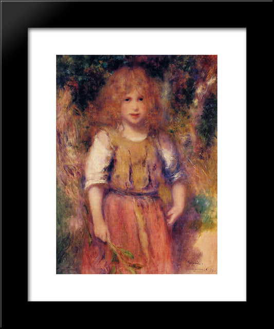 Gypsy Girl 20x24 Black Modern Wood Framed Art Print Poster by Renoir, Pierre Auguste
