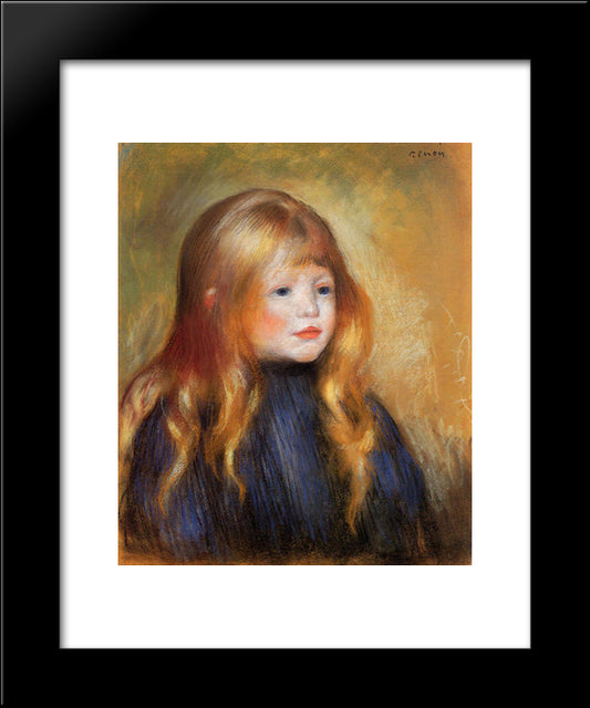 Head Of A Child (Edmond Renoir) 20x24 Black Modern Wood Framed Art Print Poster by Renoir, Pierre Auguste