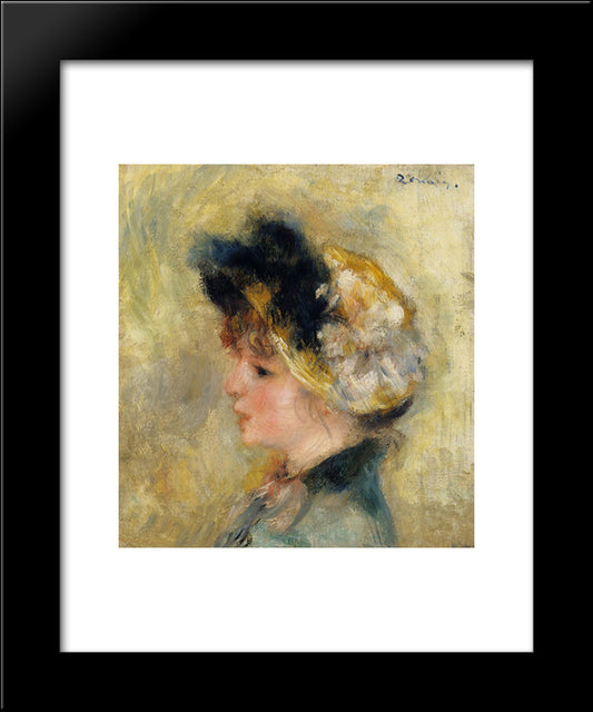 Head Of A Young Girl 20x24 Black Modern Wood Framed Art Print Poster by Renoir, Pierre Auguste