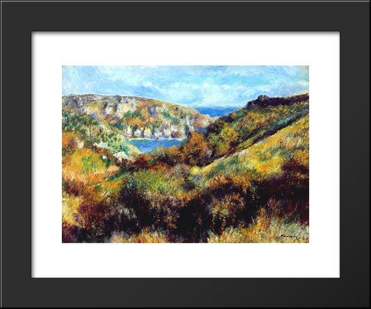 Hills Around Moulin Huet Bay 20x24 Black Modern Wood Framed Art Print Poster by Renoir, Pierre Auguste