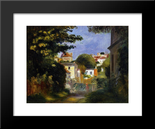House And Figure Among The Trees 20x24 Black Modern Wood Framed Art Print Poster by Renoir, Pierre Auguste