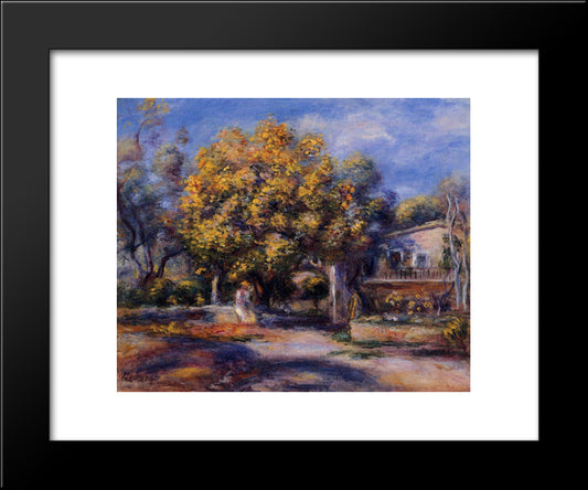 Houses At Cagnes 20x24 Black Modern Wood Framed Art Print Poster by Renoir, Pierre Auguste