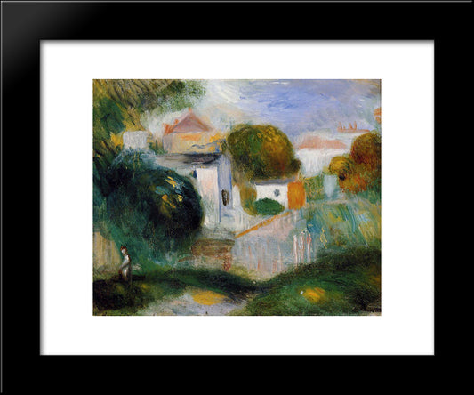 Houses In The Trees 20x24 Black Modern Wood Framed Art Print Poster by Renoir, Pierre Auguste