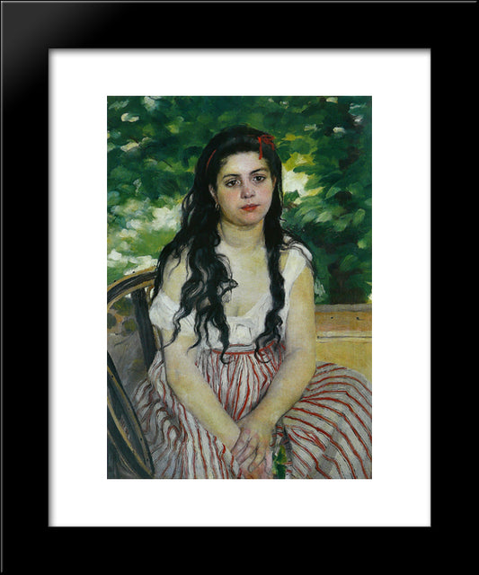 In Summer (The Gypsy) 20x24 Black Modern Wood Framed Art Print Poster by Renoir, Pierre Auguste