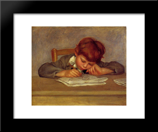 Jean Drawing 20x24 Black Modern Wood Framed Art Print Poster by Renoir, Pierre Auguste