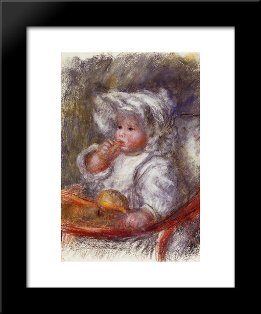 Jean Renoir In A Chair (Child With A Biscuit) 20x24 Black Modern Wood Framed Art Print Poster by Renoir, Pierre Auguste