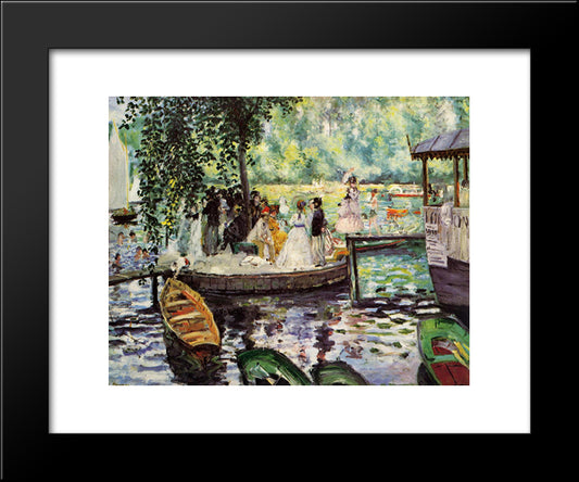 La Grenouillere 20x24 Black Modern Wood Framed Art Print Poster by Renoir, Pierre Auguste